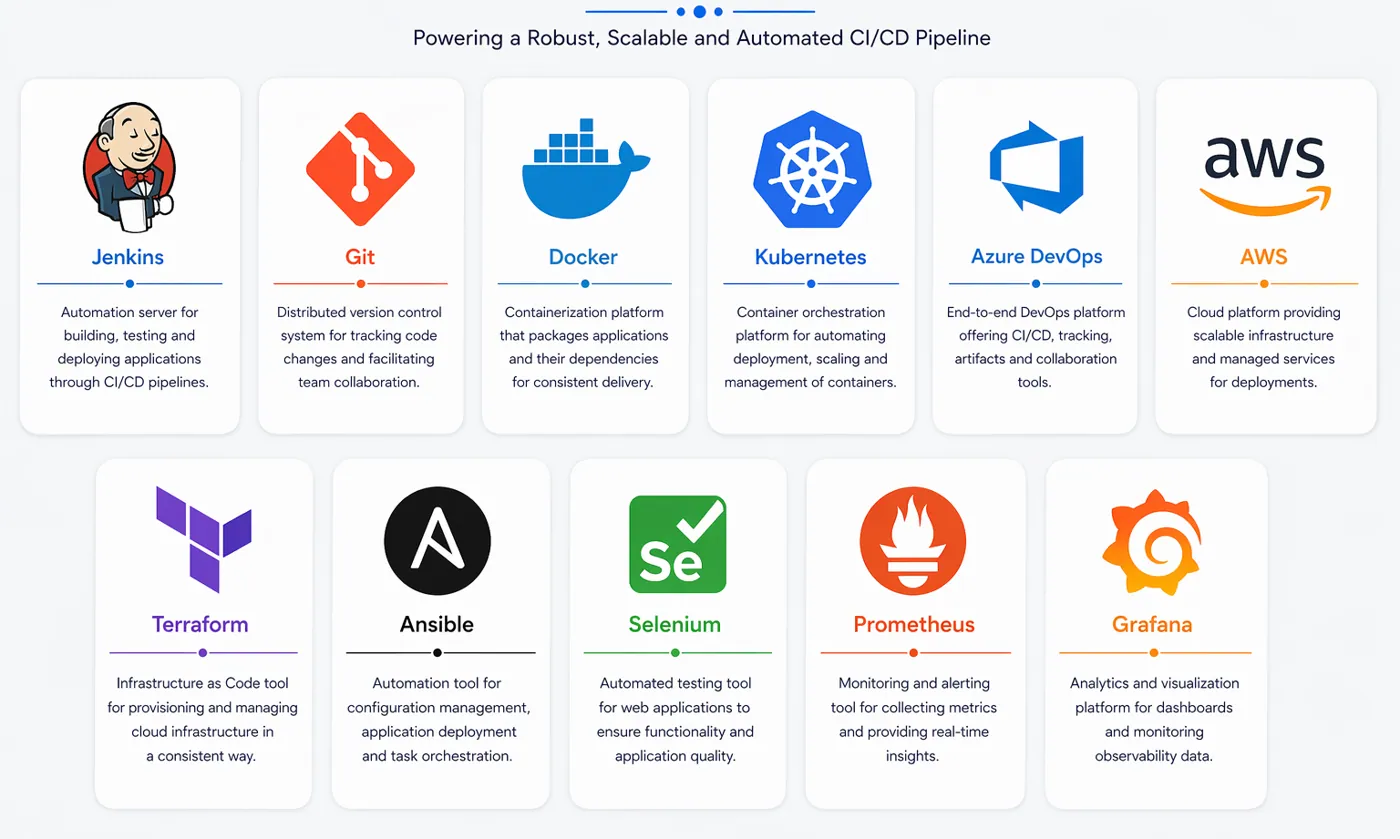 CI/CD Automation Pipeline – technology stack