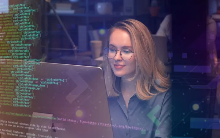 Developer writing code for a full stack application