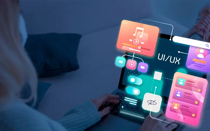 Designer working on a mobile interface